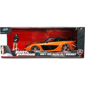 Rychle a zběsile – kovové auto 1997 Mazda RX7 s figurkou 1:24