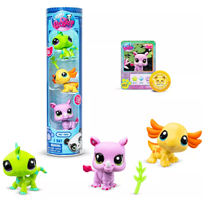 Littlest Pet Shop 3 figurky v tubě – Leguán, Axolotl, Nosorožec