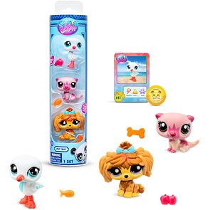 Littlest Pet Shop 3 figurky v tubě – Vydra, Ovčácký pes, Racek
