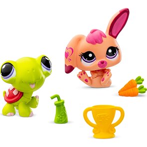 Littlest Pet Shop 2 figurky – Želva a Růžový králík