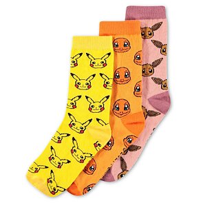 Pokémon ponožky Pikachu, Charmander & Eevee