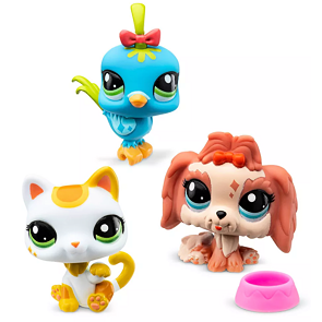 Littlest Pet Shop 3 figurky v tubě – Křepelka, Kočička, Maltézáček
