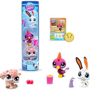 Littlest Pet Shop 3 figurky v tubě – Datel, Králíček, Veverka