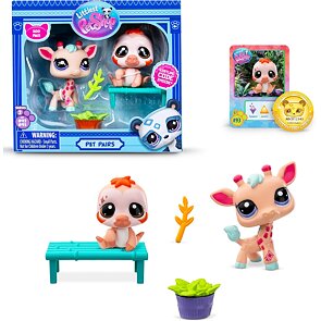 Littlest Pet Shop 2 figurky – Žirafa a Lenochod