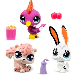 Littlest Pet Shop 3 figurky v tubě – Datel, Králíček, Veverka