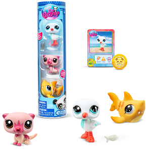 Littlest Pet Shop 3 figurky v tubě – Racek, Vydra, Žralok