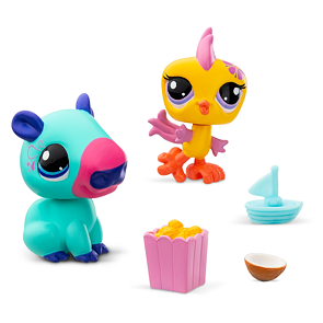 Littlest Pet Shop 2 figurky – Kapybara a Papoušek