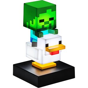 Minecraft lampička Chicken Jockey, svítící figurka 12 cm