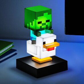 Minecraft lampička Chicken Jockey, svítící figurka 12 cm