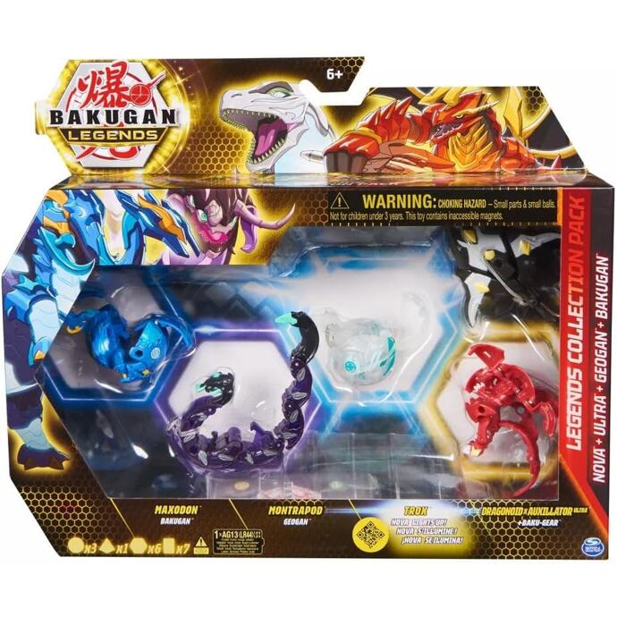 Bakugan Legends Collection Pack – Maxodon, Montrapod, Trox, Dragonoid x Auxillataur