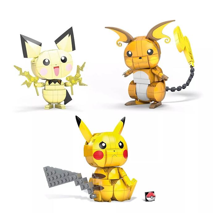 Pokémon Mega Construx - Pichu, Pikachu a Raichu