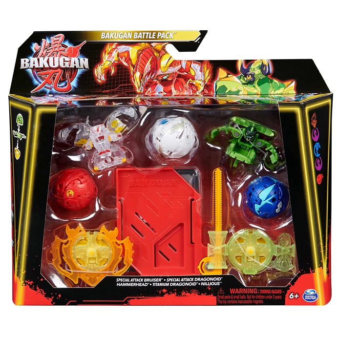 Bakugan balení Speciální útok – Bruiser, Dragonoid, Hammerhead, Titanium Dragonoid, Nillious