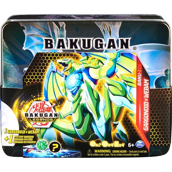 Bakugan Legends plechový box Baku-Tin – Gargonoid x Webam