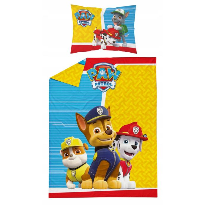 Tlapková patrola Povlečení do postýlky modrožluté