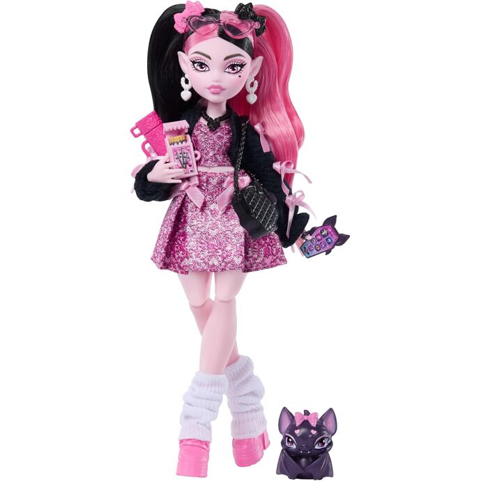Draculaura – panenka Monster High s mazlíčkem a doplňky