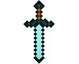 Minecraft svítící diamantový meč – 3 světelné režimy, 40 cm, na zeď i stůl