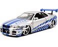 Rychle a zběsile – kovové auto 2002 Nissan Skyline GT-R 1:24