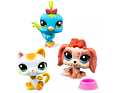 Littlest Pet Shop 3 figurky v tubě – Křepelka, Kočička, Maltézáček